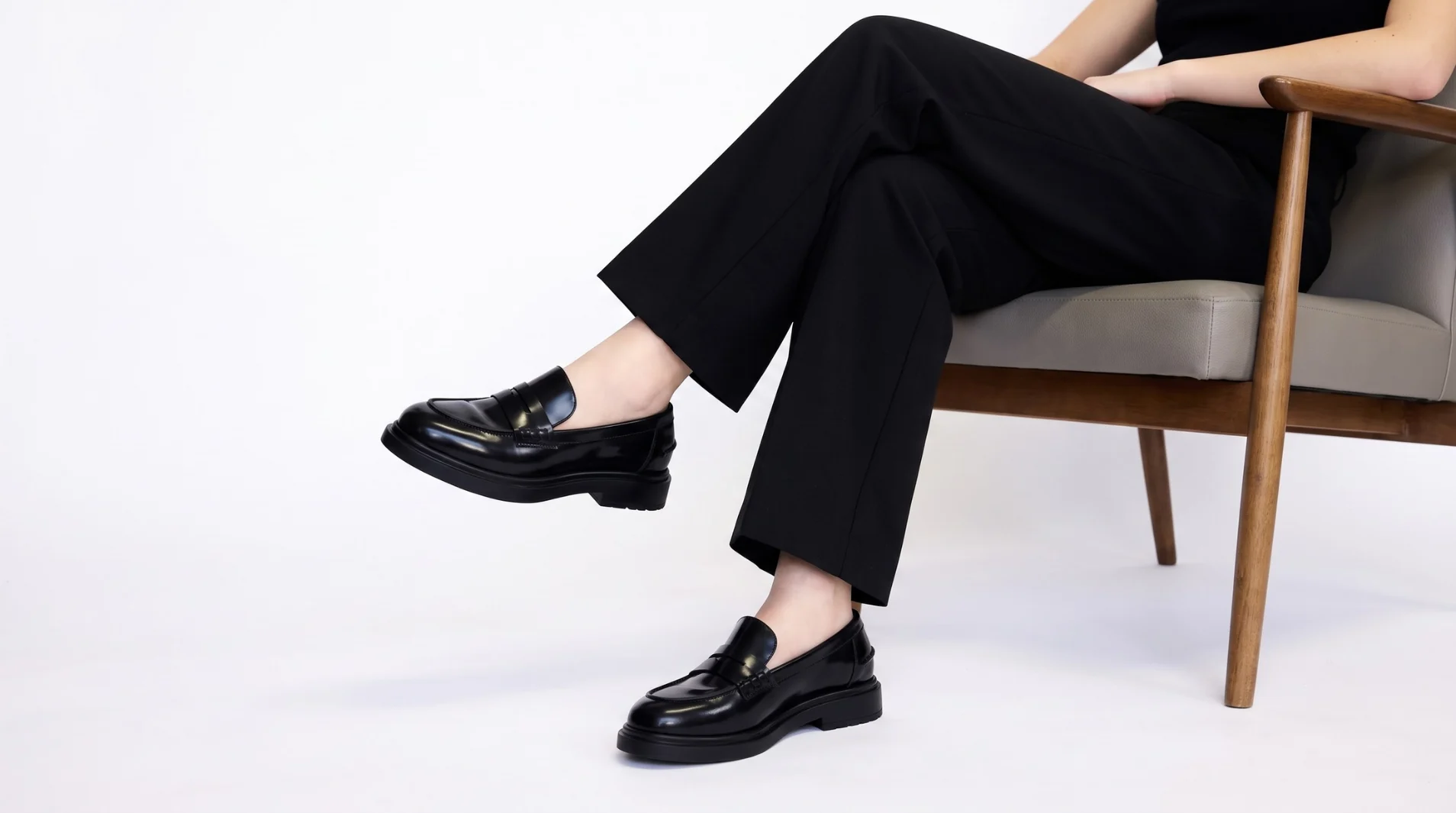 Classic Low Profile Leather Loafers Black product